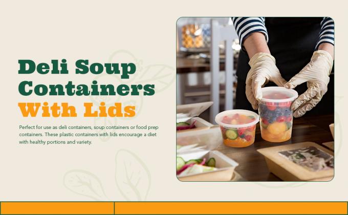 Deli Cup Bowl Containers, To Go Containers, Freezer Containers For Food-Microwave, Dishwasher Safe Eco-Friendly 2