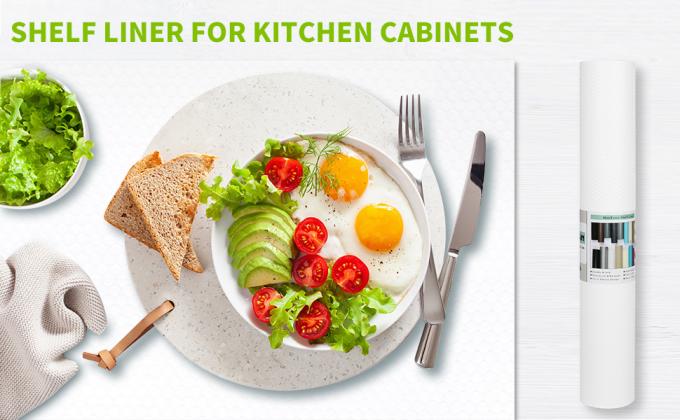 Shelf Liner Kitchen Cabinet Drawer Mats 11.8 Inch Wide X 13 Feet Long, Non Adhesive EVA Plastic Washable 2