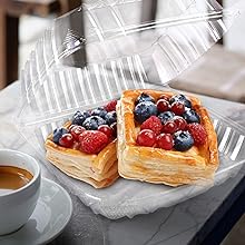 Disposable Plastic To Go Containers With Clear Lids Fancy Hinged Top Square Clamshell Food Boxes For Take Out 8