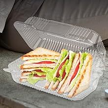Disposable Plastic To Go Containers With Clear Lids Fancy Hinged Top Square Clamshell Food Boxes For Take Out 11