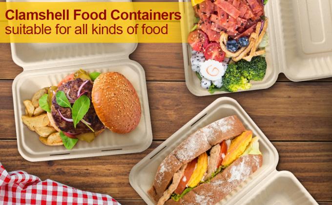 Clamshell Take Out Food Containers, 75 Pack Disposable To Go Containers, Compostable To Go Boxes, Biodegradable 0