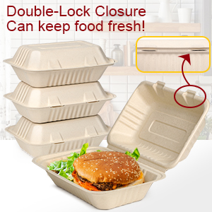 Clamshell Take Out Food Containers, 75 Pack Disposable To Go Containers, Compostable To Go Boxes, Biodegradable 1