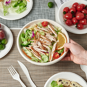 32 Oz Disposable Paper Bowls, Biodegradable Soup Bowls Natural Bagasse, Eco-Friendly Sugarcane Bowls For Salad 4