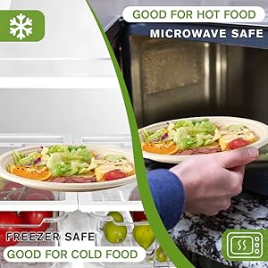 100% Compostable 10 Inch Paper Plates, Heavy Duty Paper Plates, Disposable Biodegradable Eco-Friendly Sugarcane 2