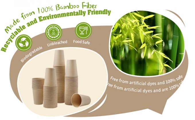 Bamboo fiber paper cups 12 OZ For Hot Beverages-Disposable Coffee Cups -Unbleached Hot Cups-Everyday Use 0