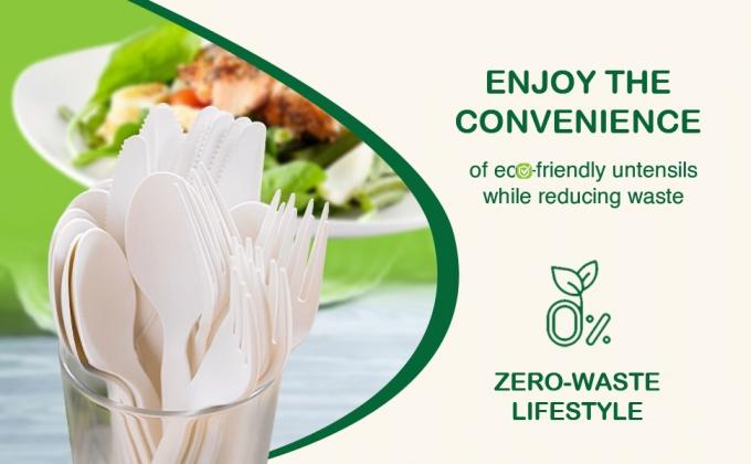 Compostable CPLA Cutlery Set, Zero Waste Serving Utensils Set, Parties Camping Trips, Biodegradable Kitchen Utensil 2