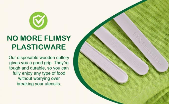Compostable CPLA Cutlery Set, Zero Waste Serving Utensils Set, Parties Camping Trips, Biodegradable Kitchen Utensil 3