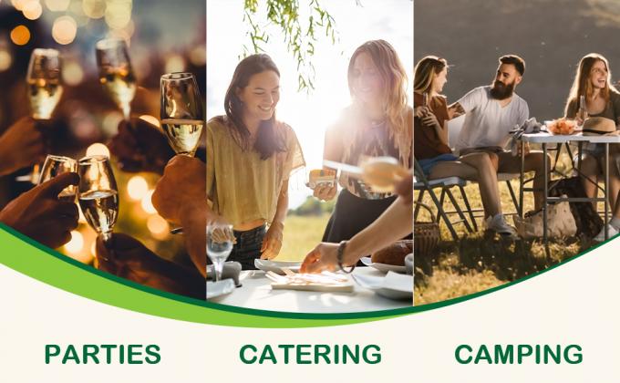 Compostable CPLA Cutlery Set, Zero Waste Serving Utensils Set, Parties Camping Trips, Biodegradable Kitchen Utensil 7