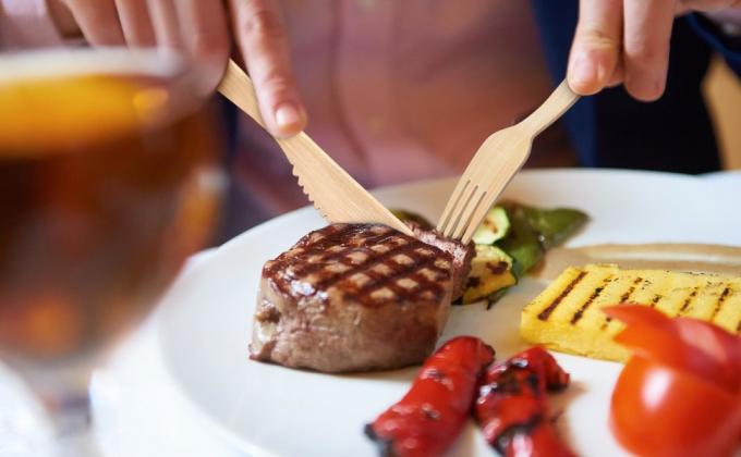 Bamboo utensils pre rolled with napkin