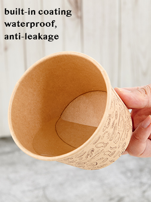 12 Oz Paper Containers With Vented Lids, Kraft Food Cups, Soup Containers Cups With Lids，Disposable Soup Bowls 1