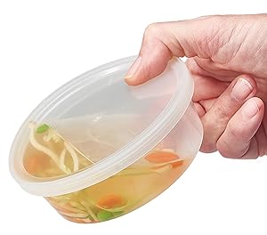 Food Storage Containers With Lids 8oz, 16oz, 32oz Freezer Deli Cups Combo Pack, 44 Sets BPA-Free Leakproof Round 1
