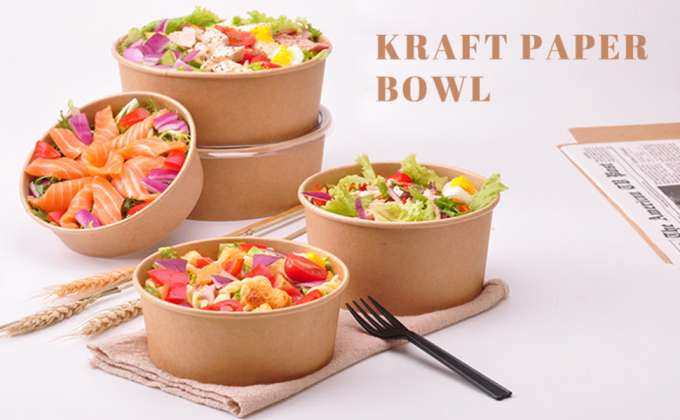 Kraft Paper Bowls With Lid, 25 Oz Disposable Soup Salad Serving Bowls, To Go Food Container For Party Dessert 0