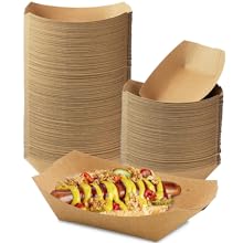 Kraft Paper Food Tray. 3 LB. (100 Pack). Disposable, Recyclable And Fully Biodegradable. Extra Large Concession 9
