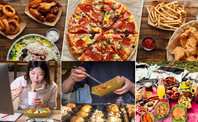 Kraft Paper Recyclable Eco-Friendly Food Serving Boats Take Out Food Trays Party Supplies For Tacos, Nachos 3