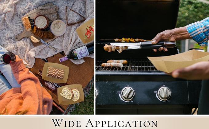 Kraft Paper Recyclable Eco-Friendly Food Serving Boats Take Out Food Trays Party Supplies For Tacos, Nachos 11