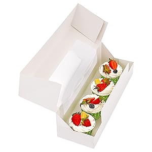 Cake Boxes, Loaf Cookie Boxes, White Bakery Boxes With Window, Auto-Popup Treat Boxes For Donuts, Pumpkin Rolls 1