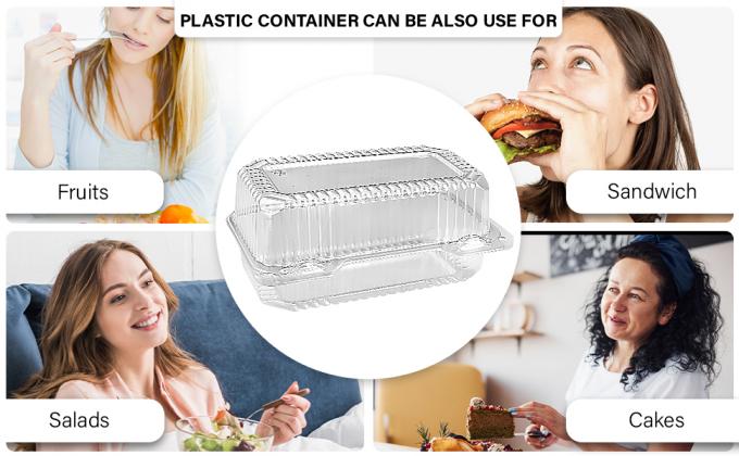 Disposable Plastic Hinged Loaf Containers - Durable Small Hoagie Container - Perfect For Hoagies, Fruits, Salad 1