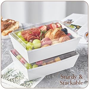 Clear Lids, 8 X 5 Inch Large Disposable Bakery Boxes, Food Containers For Cake Slice, Cupcakes, Sandwiches 3