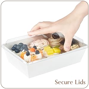 Clear Lids, 8 X 5 Inch Large Disposable Bakery Boxes, Food Containers For Cake Slice, Cupcakes, Sandwiches 2