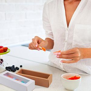 Macaron Boxes,Brown Kraft Macaron Boxes With Clear Display Window,Macarons Container Packaging Boxes Mini Cupcakes 4