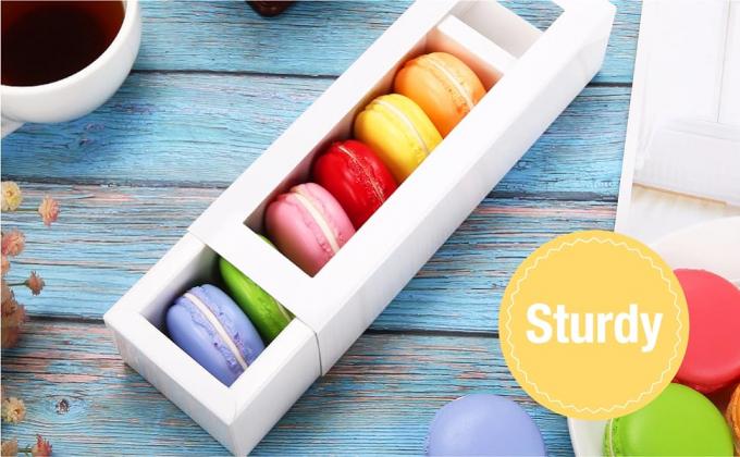 Macaron Boxes, Macaron Gift Box For 12 (Interior Measurement 7.3×4.2 ×1.9 Inches), Macaron Packaging Boxes 5