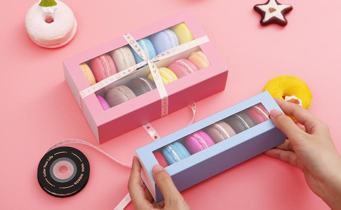 Macaron Boxes, Macaron Gift Box For 6, Macaron Packaging Boxes With Clear Window, Blue Macaron Gift Boxes 2