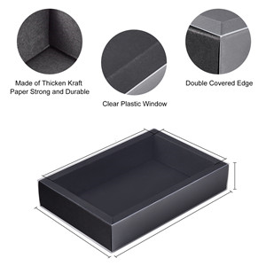 Square Brown Kraft Boxes Heavy Duty Paper Gift Box With Clear Windows 3.3x3.3x1.2 For Party Favor Treats, Bakery 2