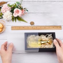 Square Brown Kraft Boxes Heavy Duty Paper Gift Box With Clear Windows 3.3x3.3x1.2 For Party Favor Treats, Bakery 5