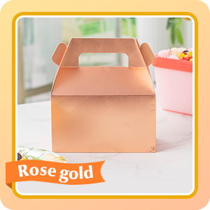 Gable Candy Treat Boxes, Small Goodies Gift Boxes With Handle, Dessert Boxes Favor For Wedding, Birthday Party 2