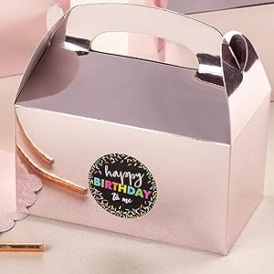 Treat Boxes - Candy Gable Boxes For Party Favors, Birthday, Wedding, Baby Shower (Rose Gold, 6.2x3.5x3.6 In) 0