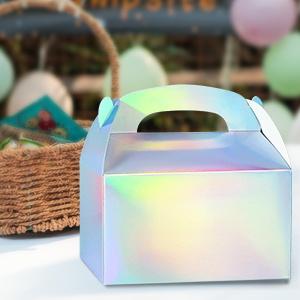 Party Treat Boxes, Iridescent Metallic Foil Gift Boxes- arty Favors, Goodie Candy Boxes for Wedding, Birthday 2