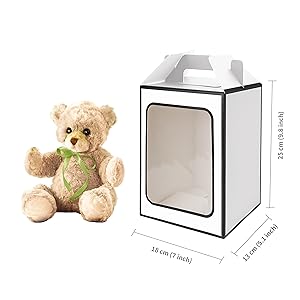 Large Gift Boxes, 10 Pcs Tote Paper Bags With Transparent Window, 9.8 X 7 X 5.1" Flower Bouquet Paper Gift Bags 2