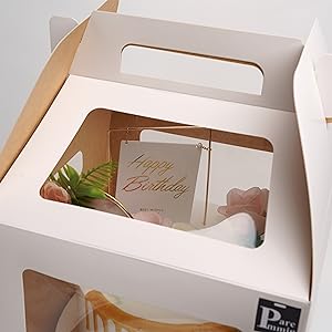Tall Cake Boxes 4 Pack 12x12x14 Cake Boxes For Tier Cakes 12 Inch - Disposable Large Layer Cake Carrier Container 3