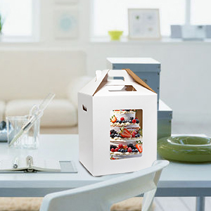 Tall Cake Boxes 4 Pack 12x12x14 Cake Boxes For Tier Cakes 12 Inch - Disposable Large Layer Cake Carrier Container 7