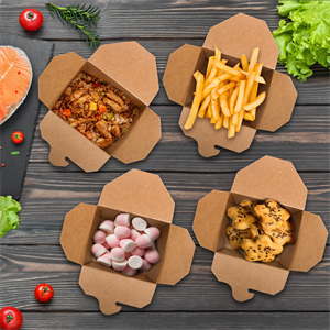 Takeout Boxes Paper, 8 OZ Take Out Food Container, Kraft Small To Go Box, Recyclable Brown Cardboard Food Pails 3