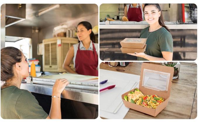 40 Oz Take Out Food Containers (50 Pack) Disposable Kraft Paper Food Container Takeout Box 0