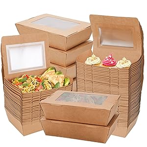 40 Oz Take Out Food Containers (50 Pack) Disposable Kraft Paper Food Container Takeout Box 11