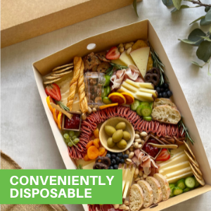 Catering Boxes-Cover With Window, Side Lock, Kraft Paper Catering Food Containers, Recyclable, Inserts Sold Sep 4