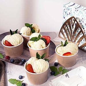 9-Oz Disposable Dessert Bowls For Hot Or Cold Food, 9-Ounce Party Supplies Treat Cups For Sundae, Frozen Yogurt 4
