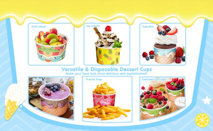 8 Oz Ice Cream Cups Summer Snack Cups Ice Cream Party Paper Cup Disposable Ice Cream Bowls Paper Snack Bowls 2
