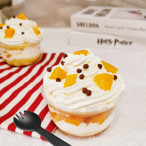 Plastic Cups Ice-Cream Cups Dome Lids, 180ml/6oz Sundae Dessert Cups For Iced Coffee Cold Drinks Frozen Yogut 2