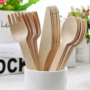 Wooden Cutlery Set - Alternative To Plastic, Eco Friendly, Biodegradable, Compostable Cutlery Set - Wood Spoons 1