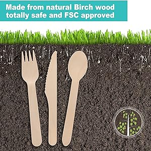 Wooden Cutlery Set - Alternative To Plastic, Eco Friendly, Biodegradable, Compostable Cutlery Set - Wood Spoons 2