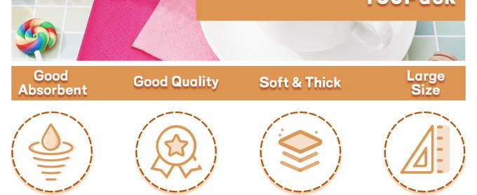 Napkins 2 Layer Unbleached Brown Napkins Soft Disposable Napkins For Kitchen, Party, Wedding, Dinner 0