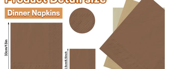 Napkins 2 Layer Unbleached Brown Napkins Soft Disposable Napkins For Kitchen, Party, Wedding, Dinner 2