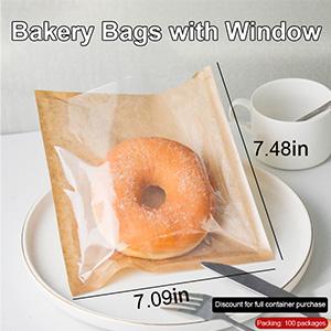 Heat-Sealable Bakery Bags Wax Paper Cookie Bags For Packaging Bag Baked Paper Bread Bags Kraft Paper Food Bags 4