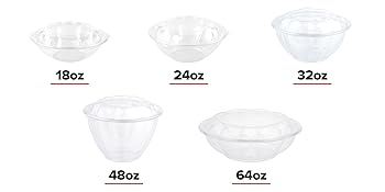 24Oz Disposal Bowl With Lids For Food Customized Plastic Disposable Bowl With Lid Clear Container Salad Bowl 1
