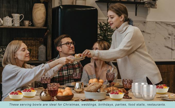 12oz 9oz 6oz Hard Plastic Bowls, Clear Salad Bowl Disposable Soup Ice Cream Candy Serving Bowls Wedding Birthday 5