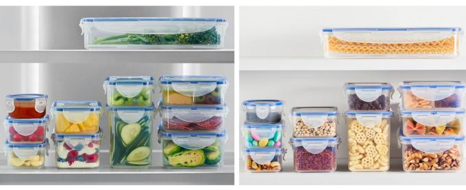 Plastic rigid Storage box Set, Food storage Containers, Airtight Bins, BPA-Free, Dishwasher Safe, 38 Piece, Clear 5