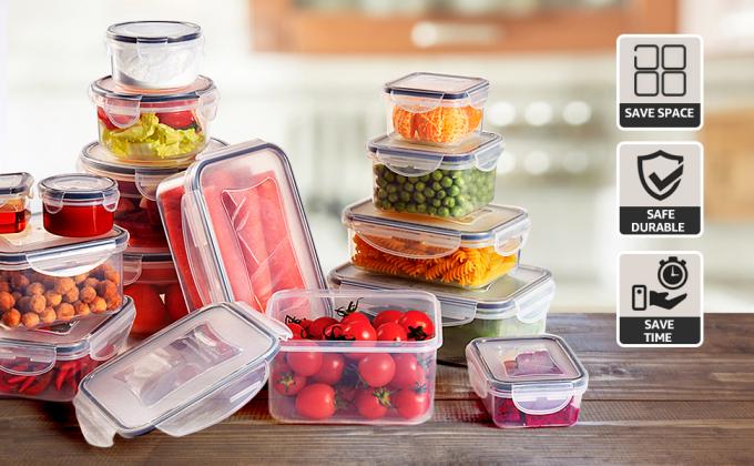 Food Storage Containers With Airtight Lid Container Sets Kitchen Organization, Meal-Prep Lunch Containers 2